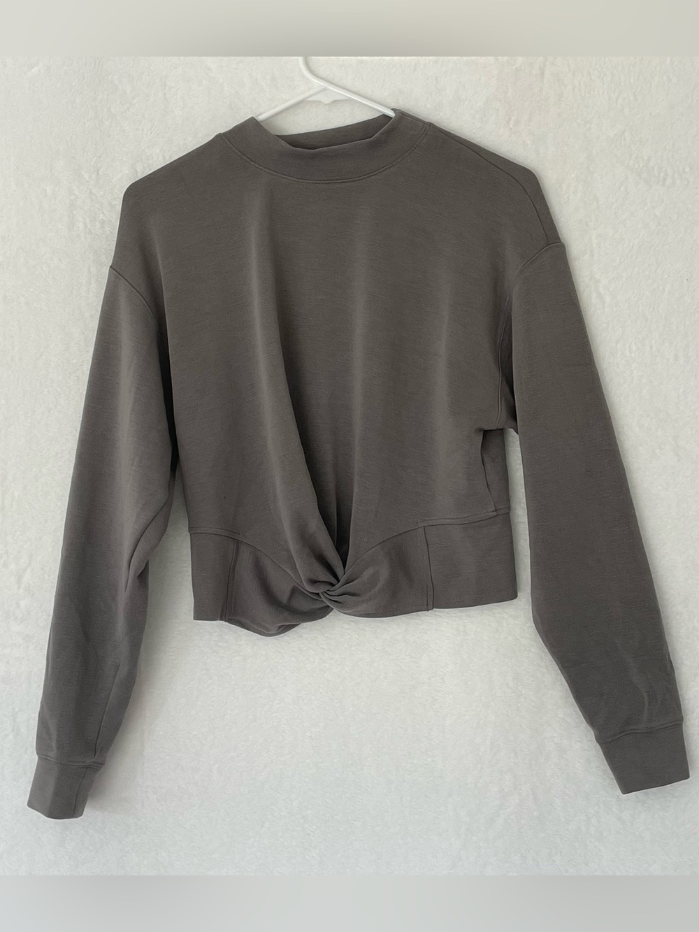 Club Monaco Ralph Lauren Gray Twist Front Crew Neck Sweater Long Sleeve Small